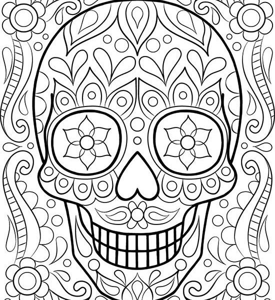 550x600 Easy Adult Coloring Pages Printable Adult Coloring Pages Flowers