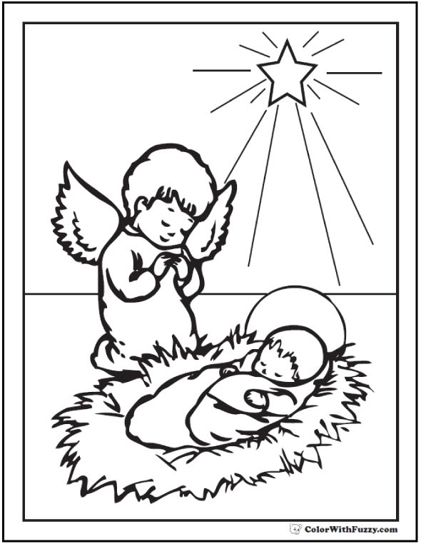 Simple Angel Coloring Page