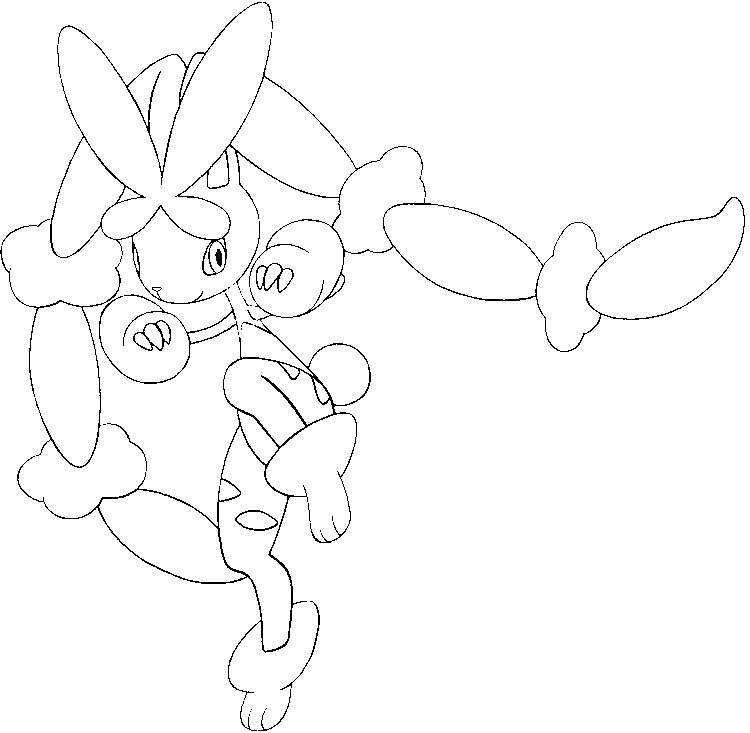 750x733 Coloring Page Mega Evolved Pokemon Mega Lopunny 428 428