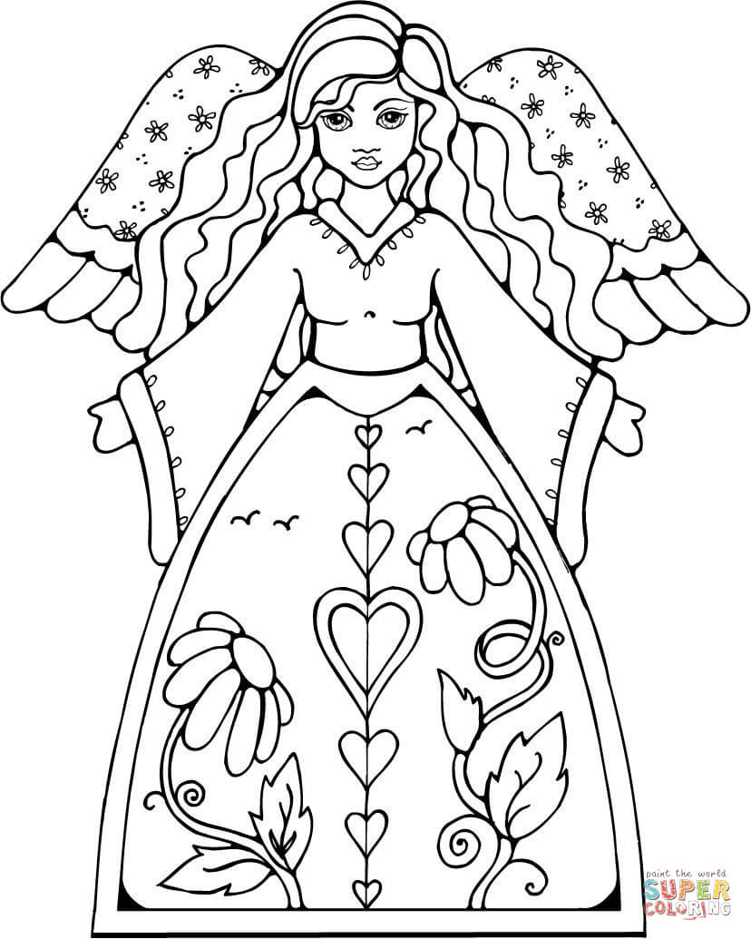 828x1035 Angel Coloring Page 9 Lenito In Wagashiya