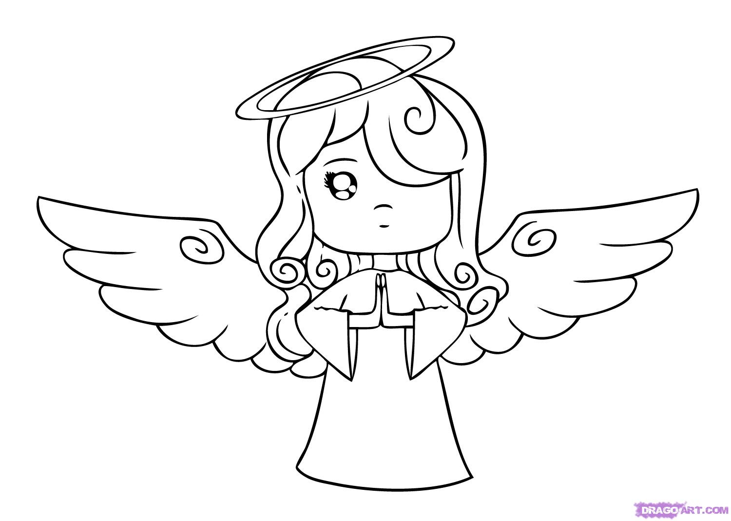 1500x1069 Simple Angels To Draw Coloring Page Pretty Easy Angels To Draw