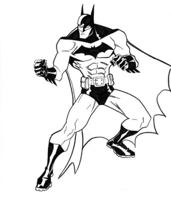 600x692 Simple Batman Coloring Pages