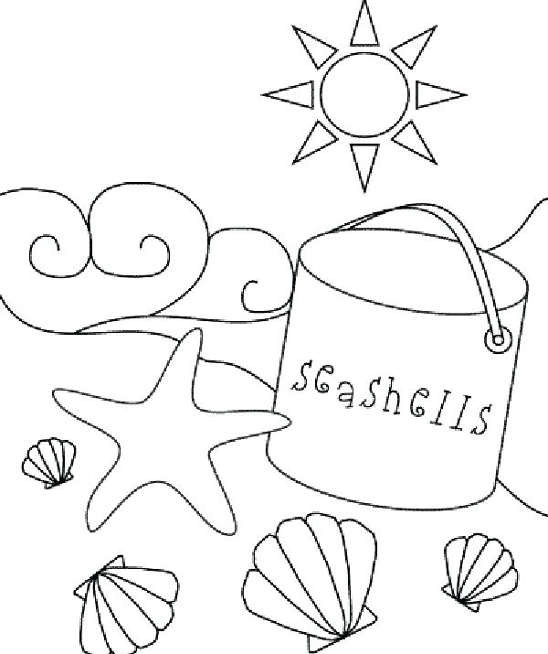 600x715 Seashell Coloring Page Seashell Coloring Pages With Pretty Page