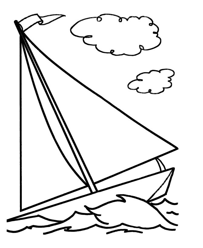 Simple Boat Coloring Pages