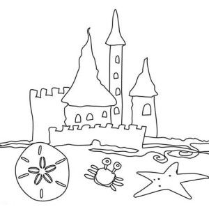 300x300 Beach Vacation, Simple Drawing Of Beach Castle Coloring Page