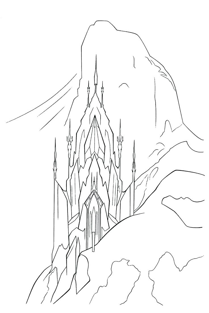 736x1099 Coloring Pages ~ Castle Coloring Page Simple Pages 5 Elsa Ice