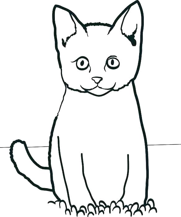 584x700 Coloring Pages Of Cats Cat Coloring Pages Simple Cat Coloring