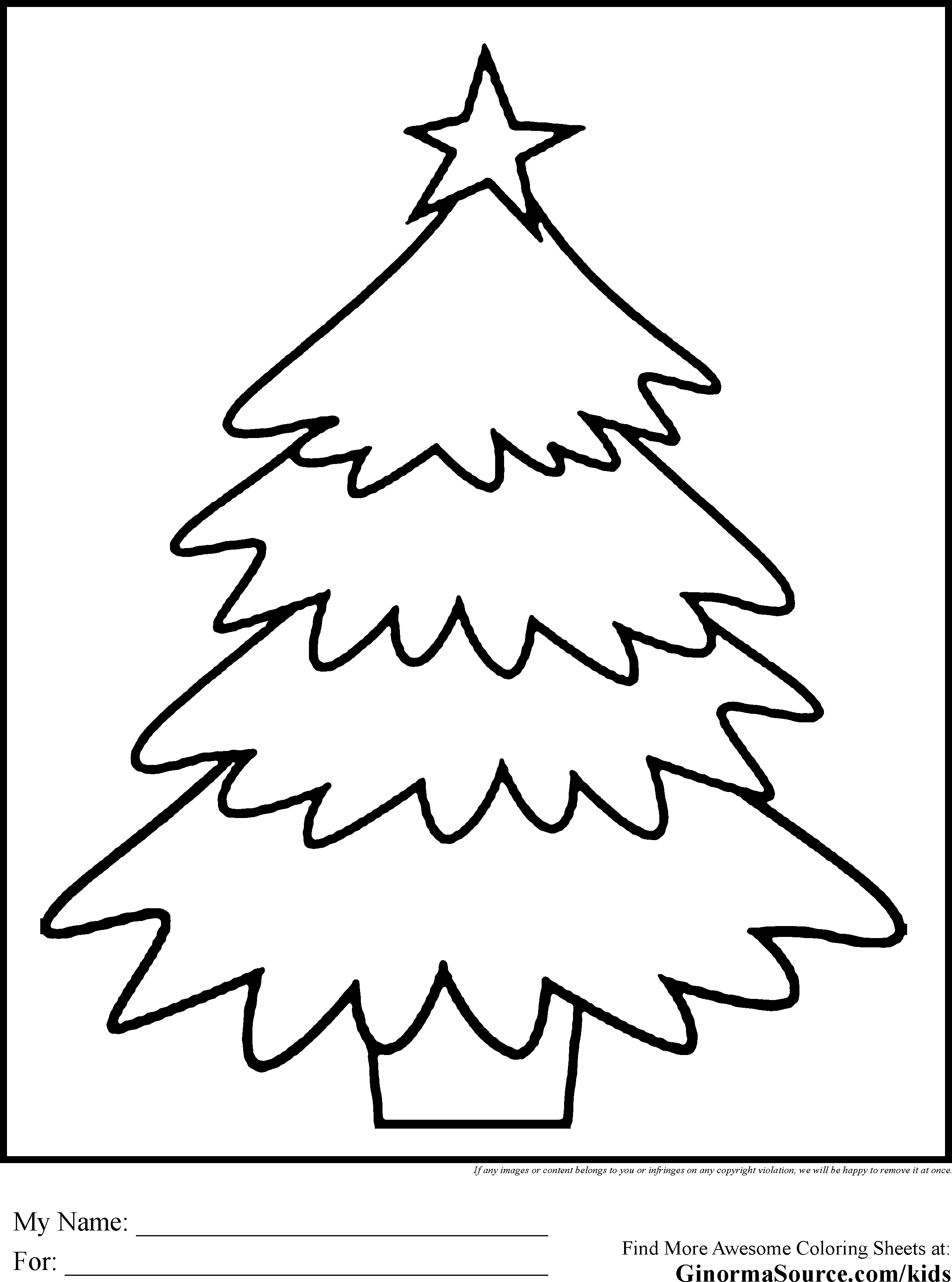 2459x3310 New Simple Christmas Tree Coloring Pages Ss Christmas