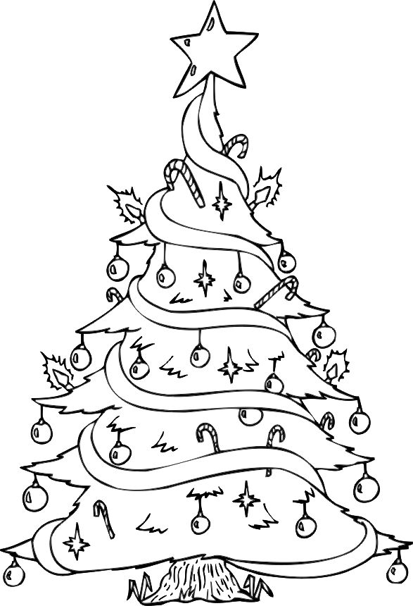 587x860 Christmas Tree Drawing For Coloring Best 25 Christmas Tree