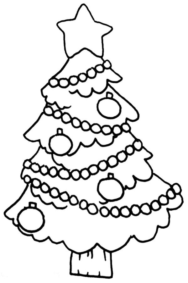 600x900 Easy Christmas Tree Coloring Page