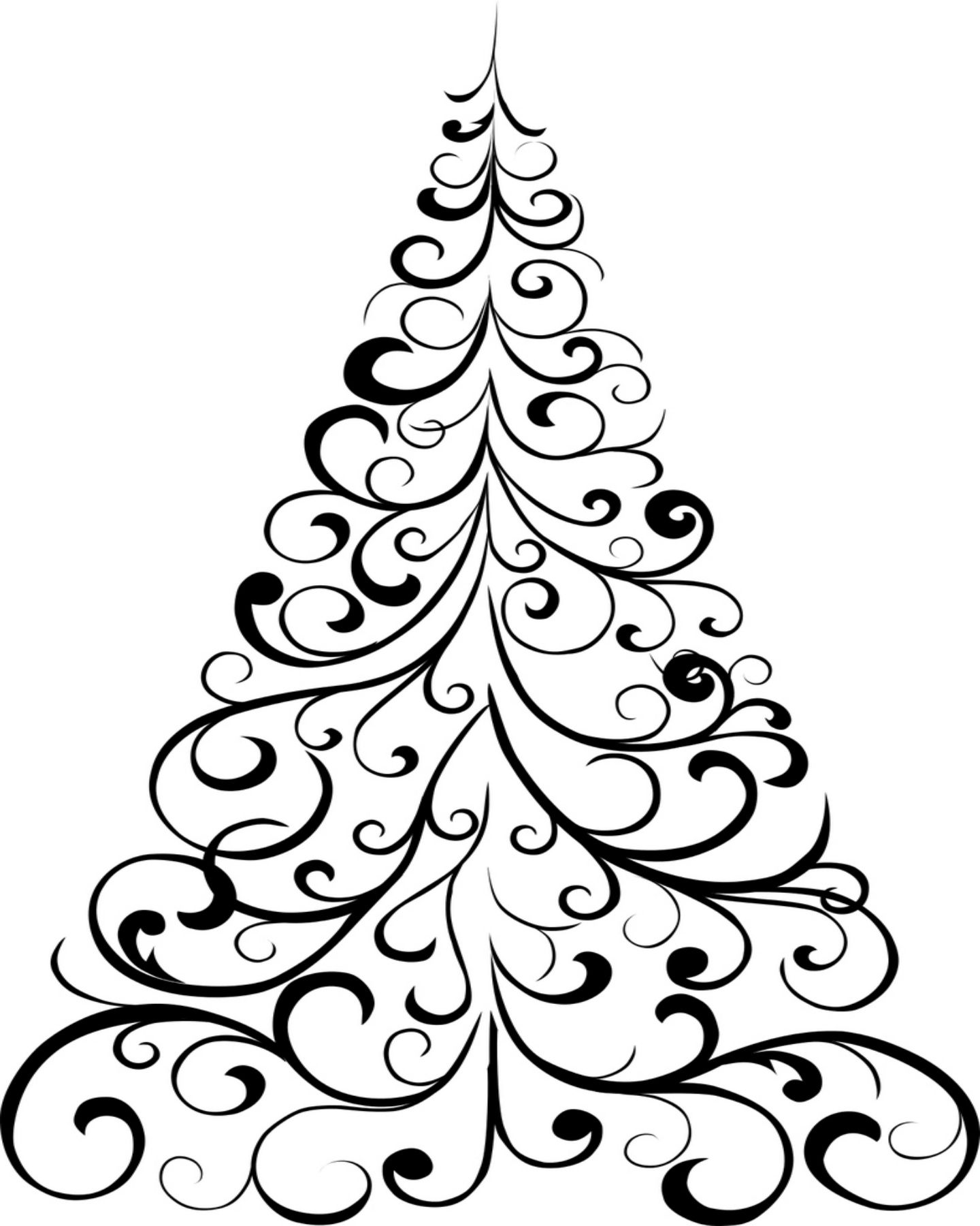 1440x1800 Free Printable Christmas Tree Coloring Page Holly Jolly X Mas