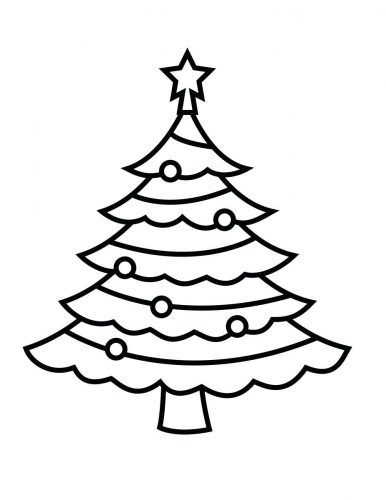 386x500 Coloring Pages ~ Christmas Tree Coloring Page Template 1 Free