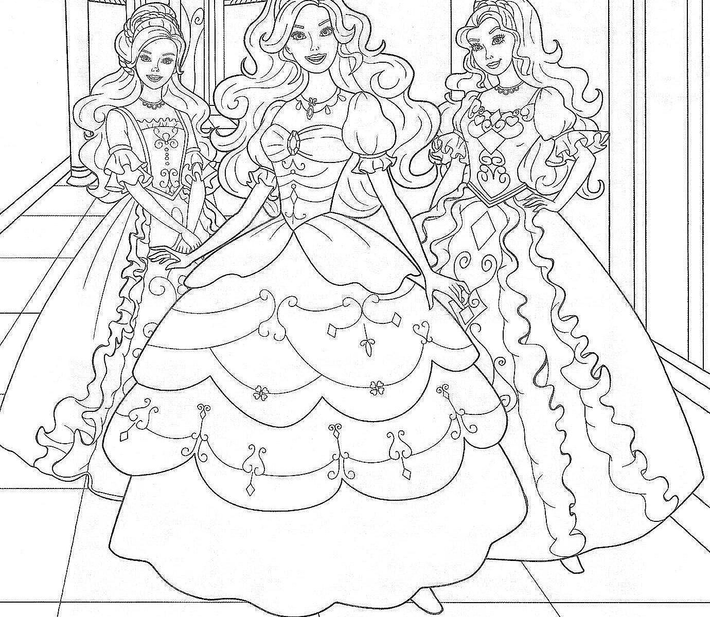 1380x1200 Wanted Barbie Color Pages For Free Simple Colo