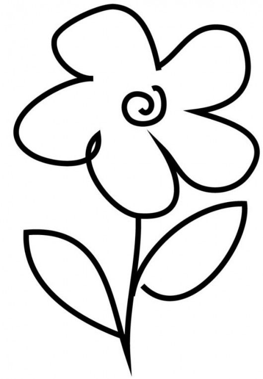 530x763 Very Simple Flower Coloring Page For Preschool Crafts