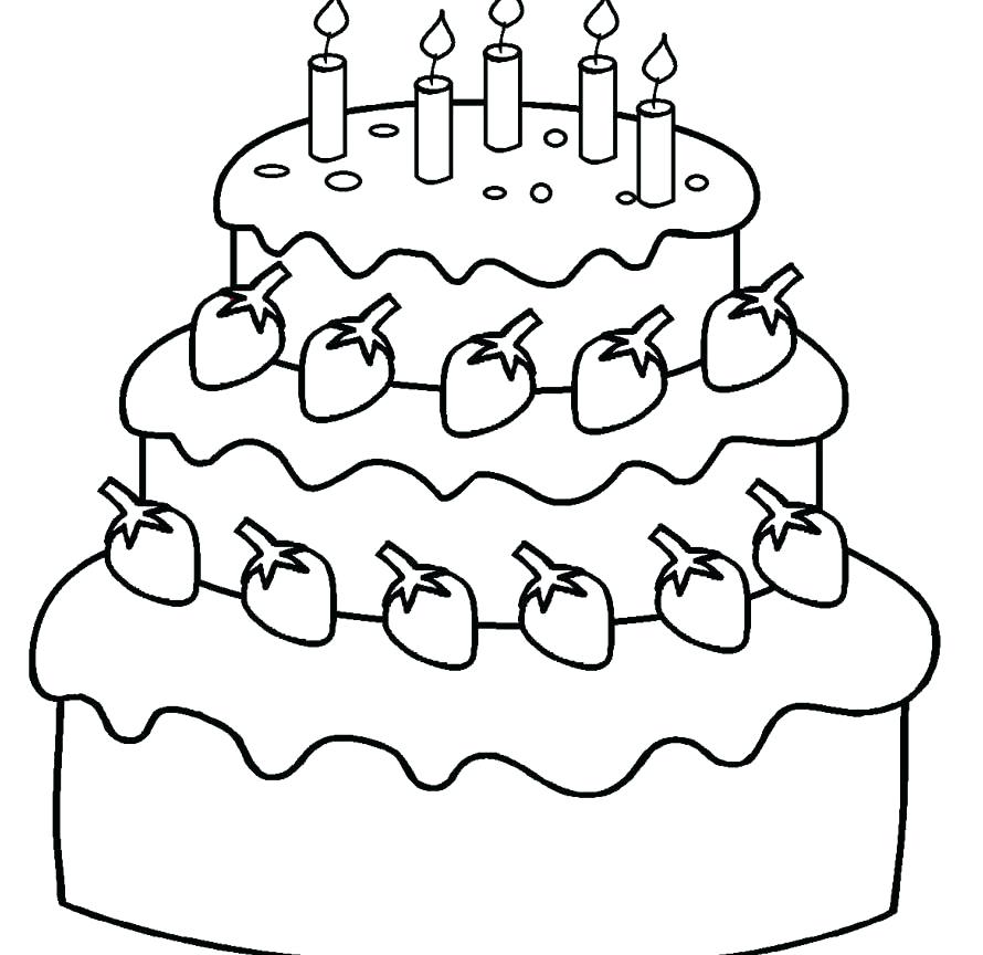 890x864 Blank Birthday Cake Coloring Page Preschool Birthday Cake Coloring