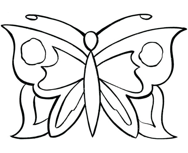 600x490 Simple Coloring Pages Butterfly Kids For Toddlers Color Awesome