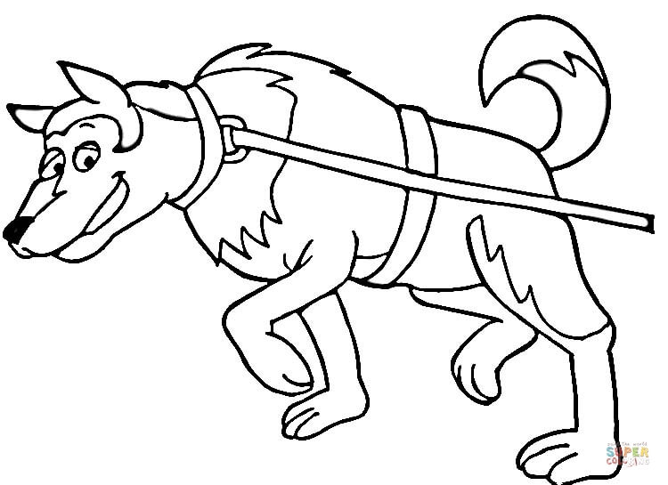 750x545 Dog Sled Coloring Pages
