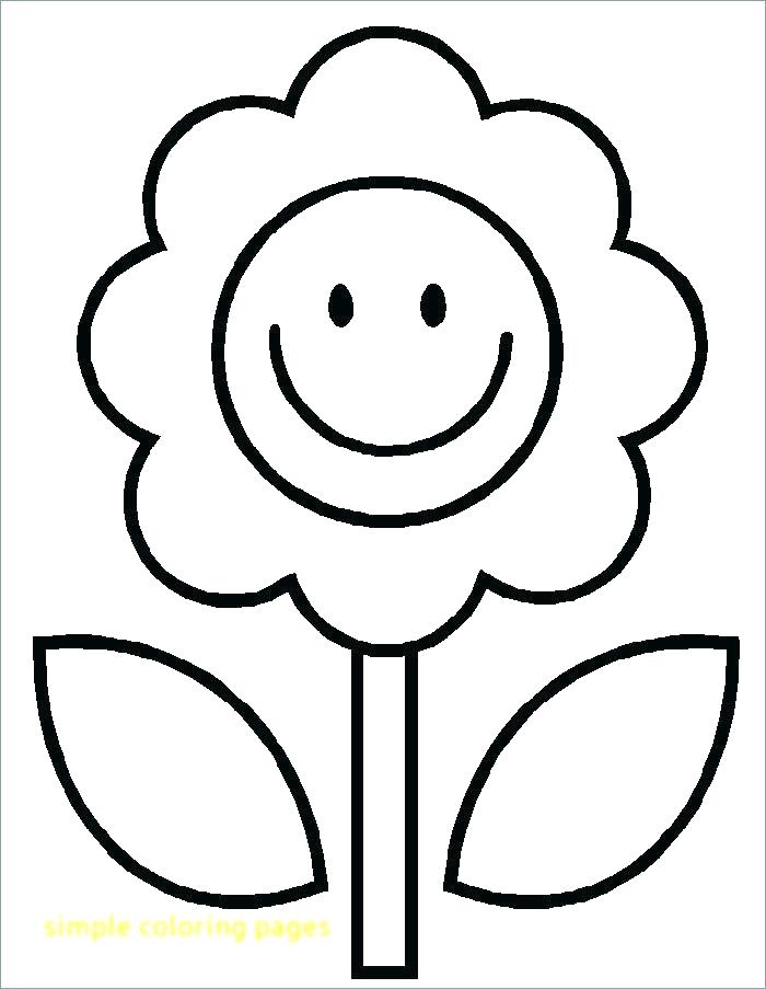 700x903 Cute Flower Coloring Pages Simple Coloring Pages With Simple Dog