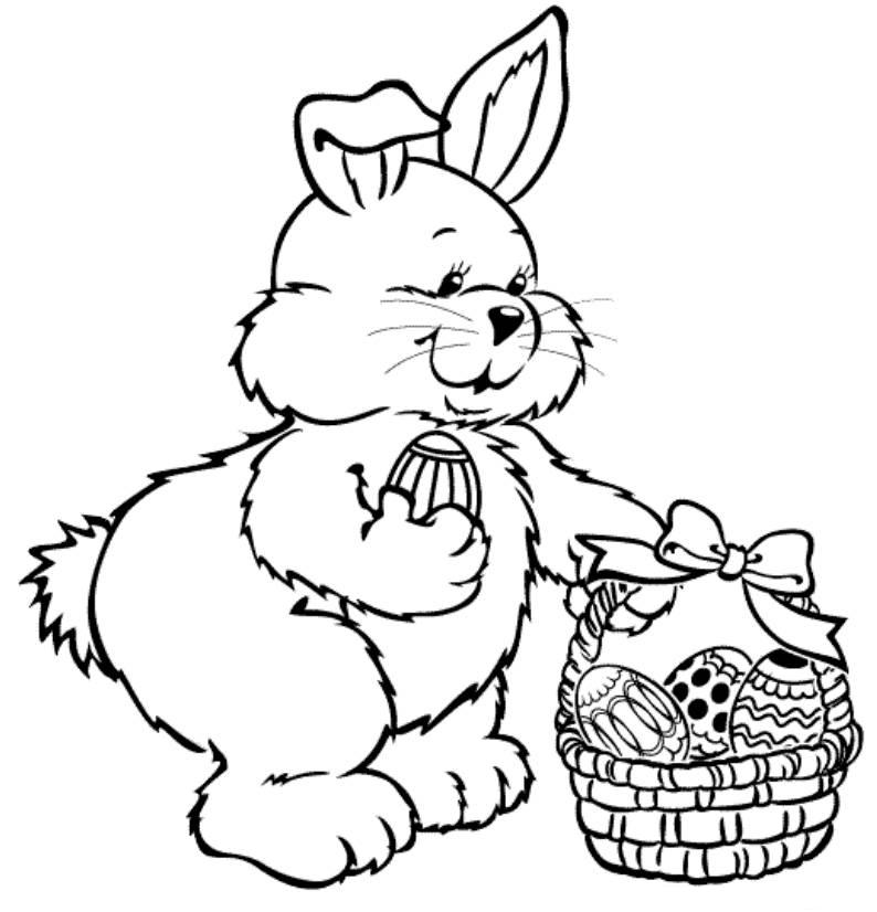 794x826 Easter Bunny Coloring Egg Page In Cure Draw Paint Pages To Print 6