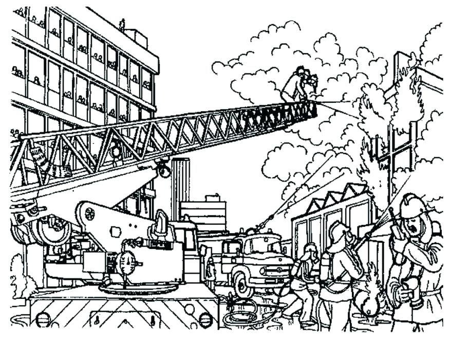 878x659 Fire Station Coloring Page Free Fire Truck Coloring Pages To Print