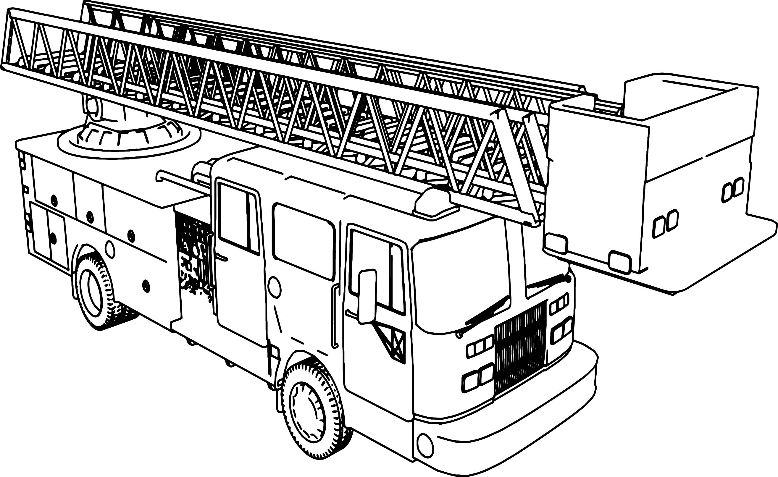 2630x1613 Simple Fire Truck Coloring Page By Black Cool