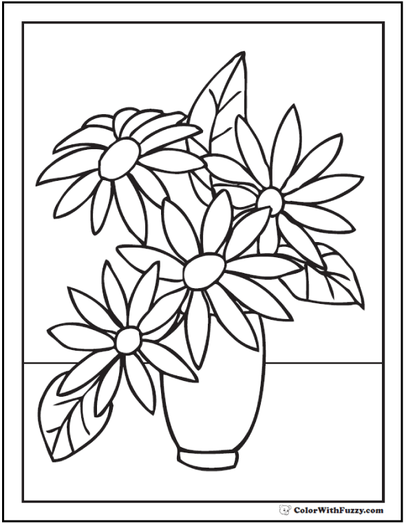 590x762 Simple Flower Coloring Pages 6