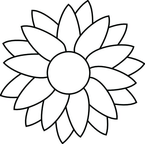 480x478 Simple Flower Coloring Pages Best Sunflower Simple Flower Pencil