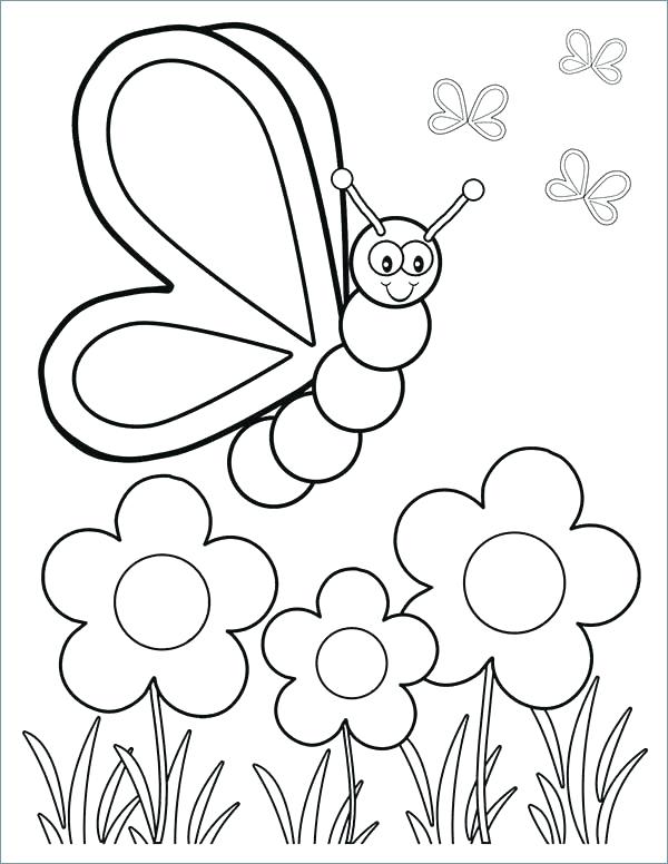 600x776 Simple Flower Coloring Pages Spring Flowers Coloring Pages
