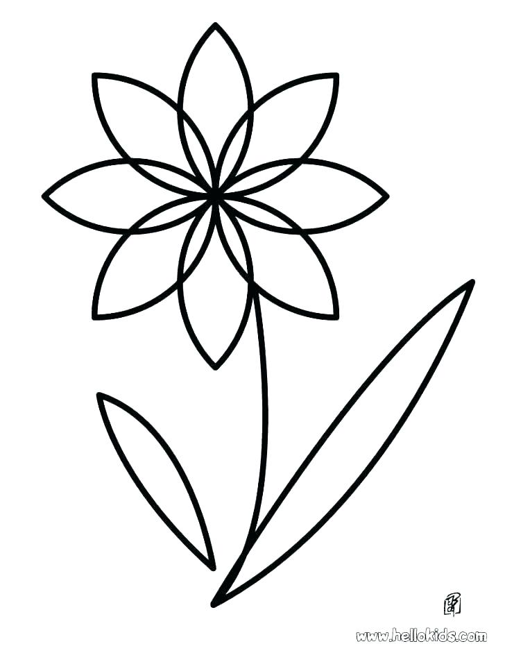 728x941 Flower Coloring Pages Easy