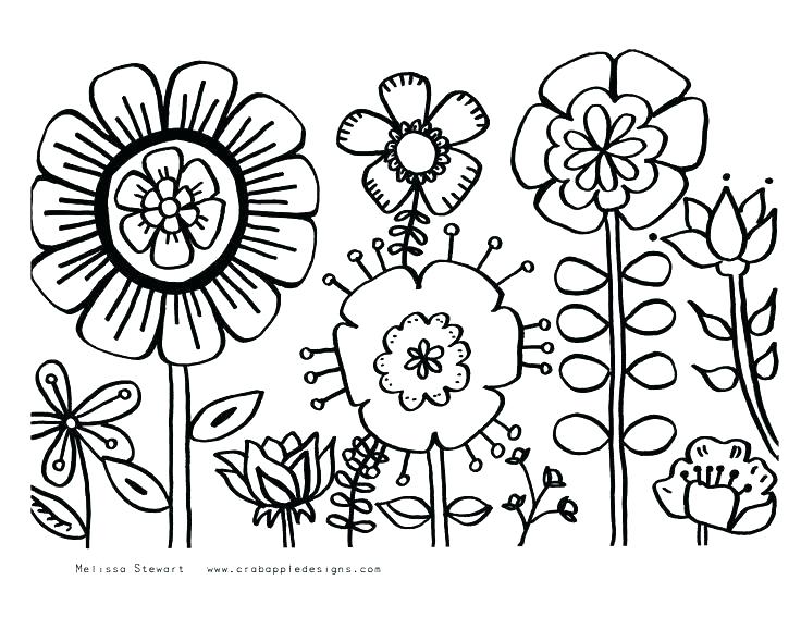 736x567 Colouring Pages Of Simple Flowers Kids Coloring Flower Coloring