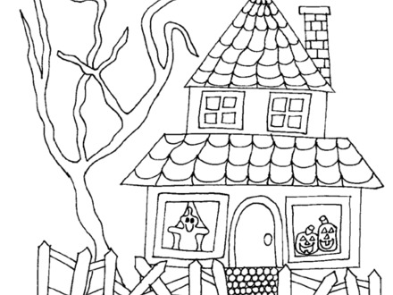 440x330 Haunted Mansion Coloring Pages. Beautiful Haunted House Coloring