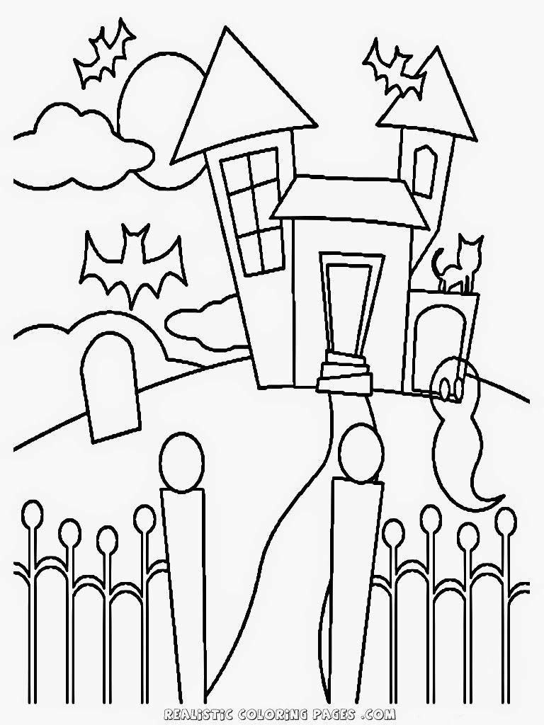 768x1024 Inspiring Easy Haunted House Coloring Pages Image Of Mansion Ideas
