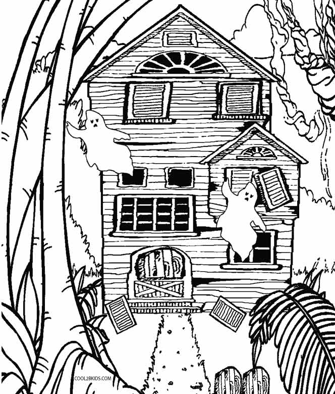 664x780 Printable Haunted House Coloring Pages For Kids Cool2bkids