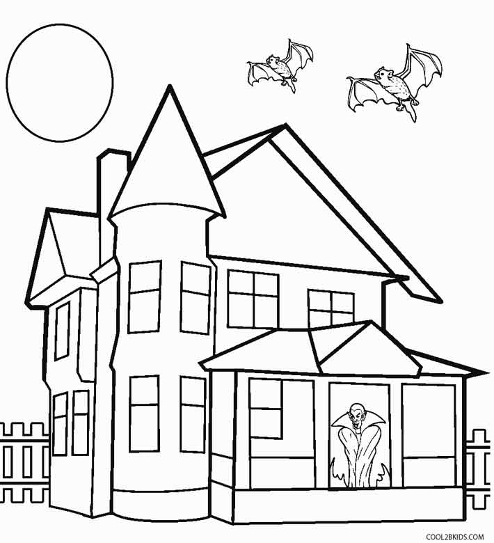 710x780 Printable Haunted House Coloring Pages For Kids Cool2bkids