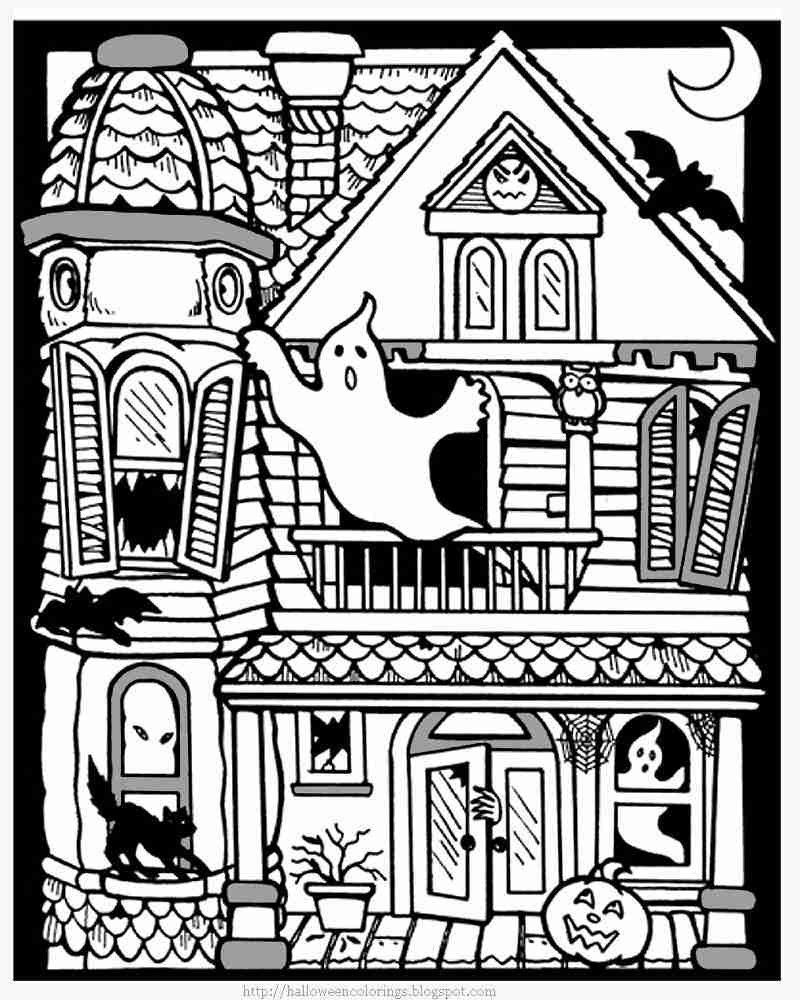 800x1000 Free Printable Haunted House Coloring Pages For Kids Unbelievable