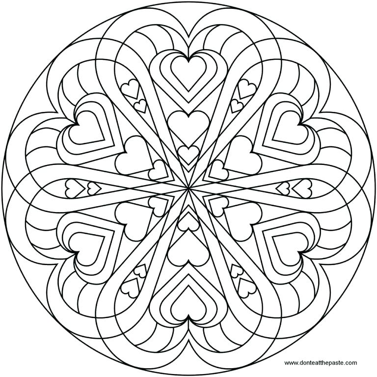768x768 Heart Mandala Coloring Pages Simple Heart Mandala Coloring Pages