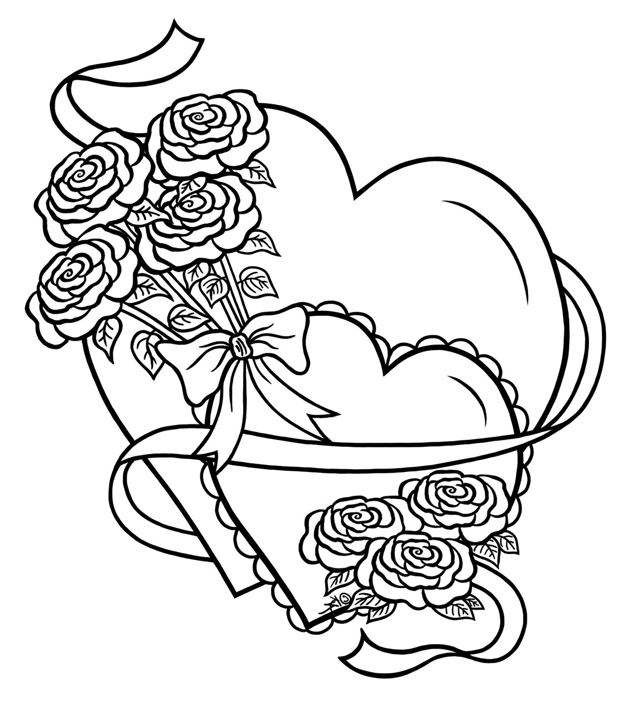 1300x1435 Love Simple Heart With Flowers