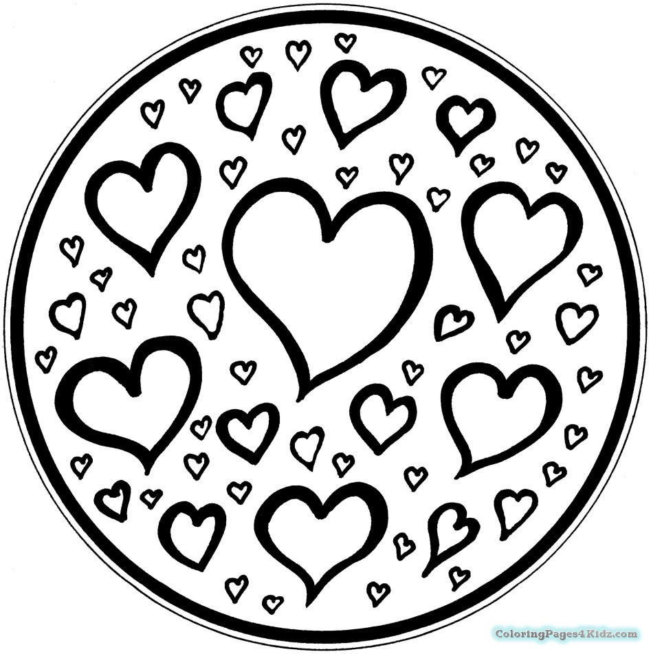 947x951 Simple Heart Mandala Coloring Pages Coloring Pages For Kids