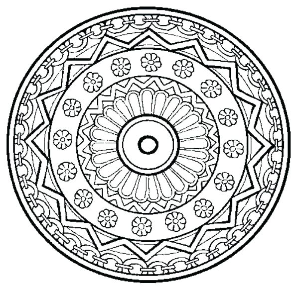 600x581 Mandala Coloring Pages