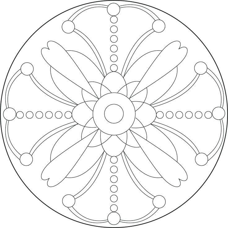 736x736 Simple Mandala Coloring Pages
