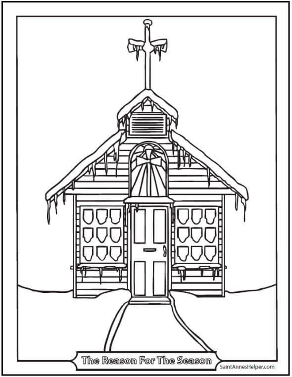 Simple House Coloring Pages
