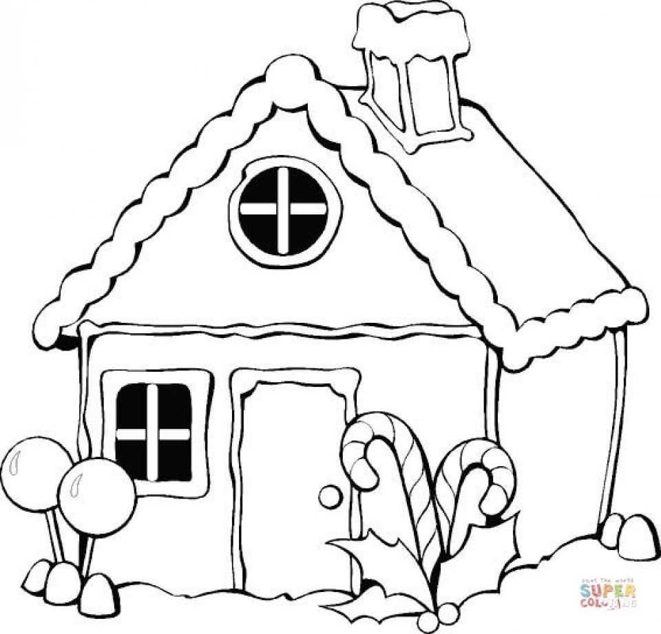 960x921 Get This Simple Gingerbread House Coloring Pages To Print