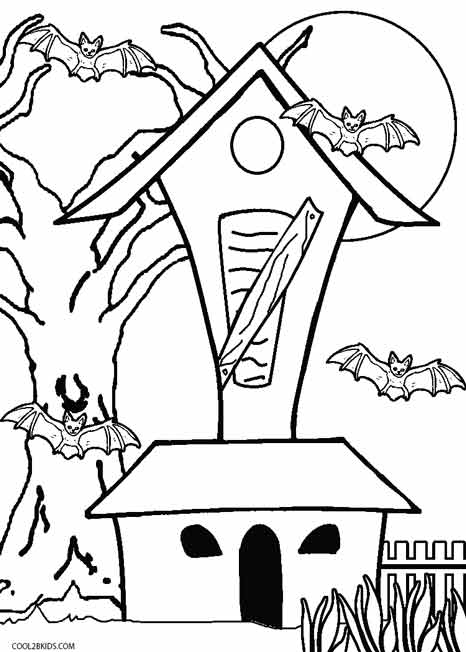 466x652 Printable Haunted House Coloring Pages For Kids Cool2bkids