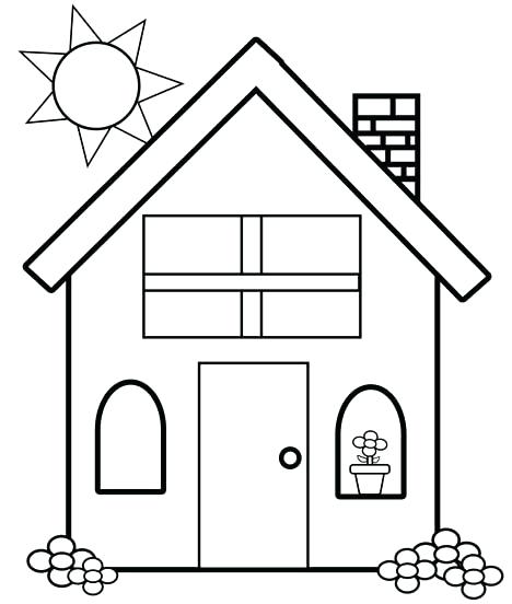 468x552 Simple House Coloring Pages