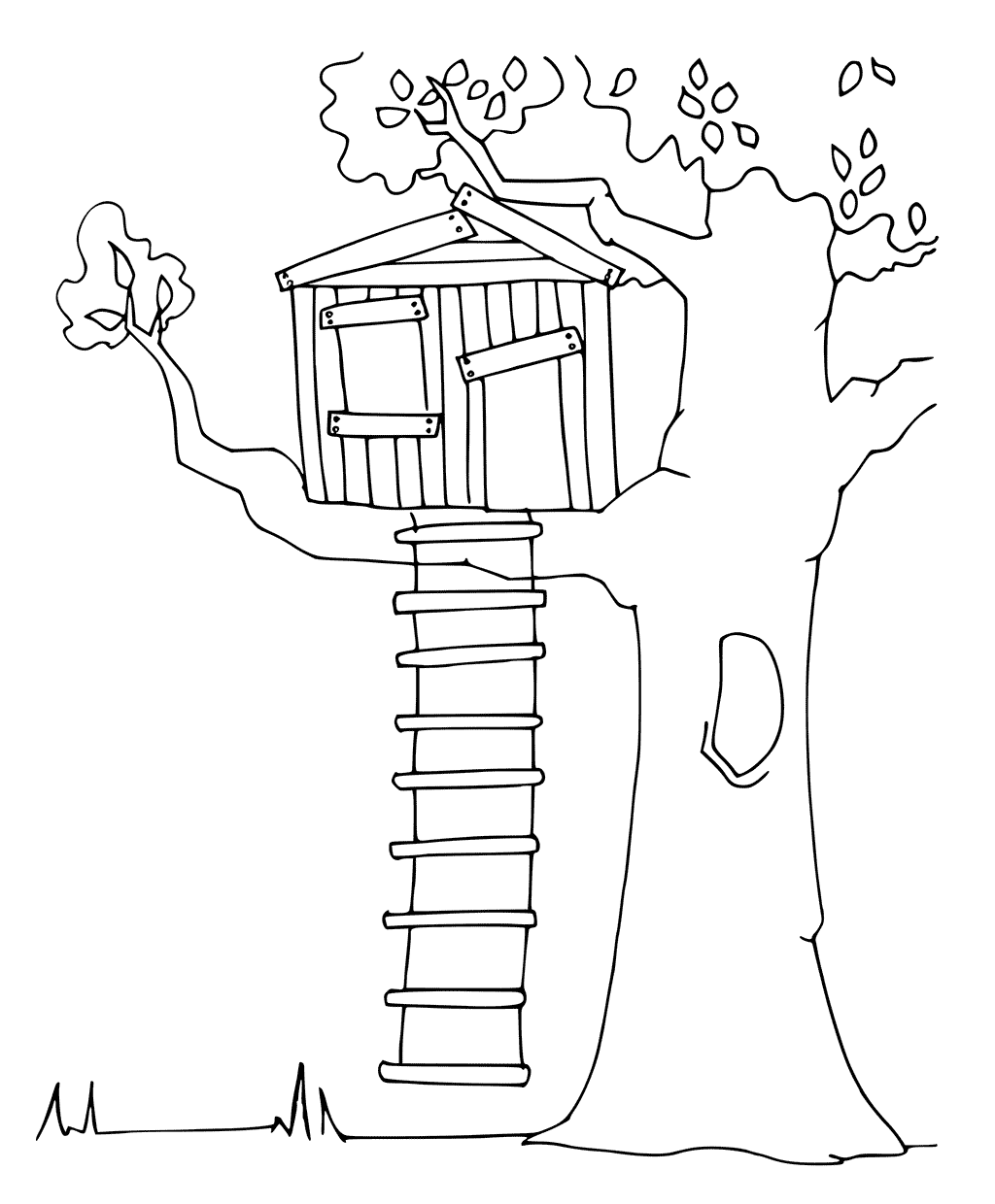 1024x1240 Simple Tree House Coloring Pages