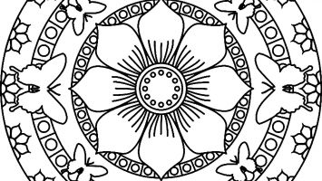 355x200 Sunflower Mandala Coloring Pages To Print Coloring For Kids 2018