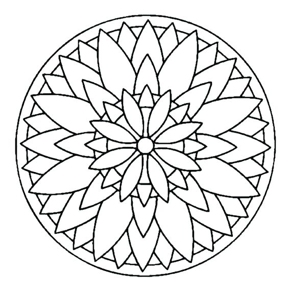 570x570 Easy Mandala Coloring Pages Delightful Design Simple Mandala Easy