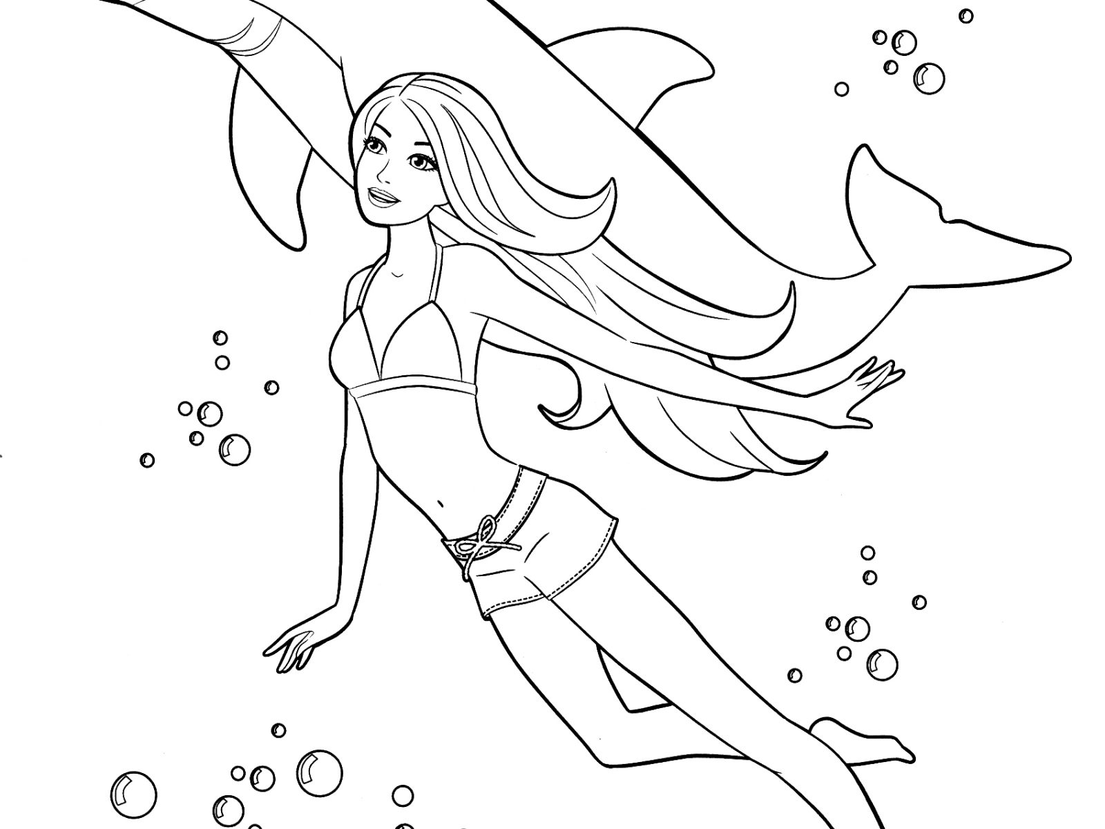 1600x1200 Free Coloring Pages Barbie Mermaid Fresh Printable To Download