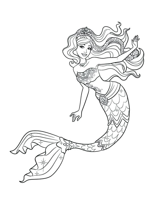 600x834 Free Mermaid Coloring Pages Simple Mermaid Coloring Pages Free