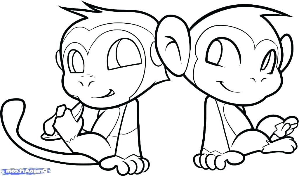 1024x602 Baby Monkey Coloring Page Baby Monkey Coloring Pages Cartoon